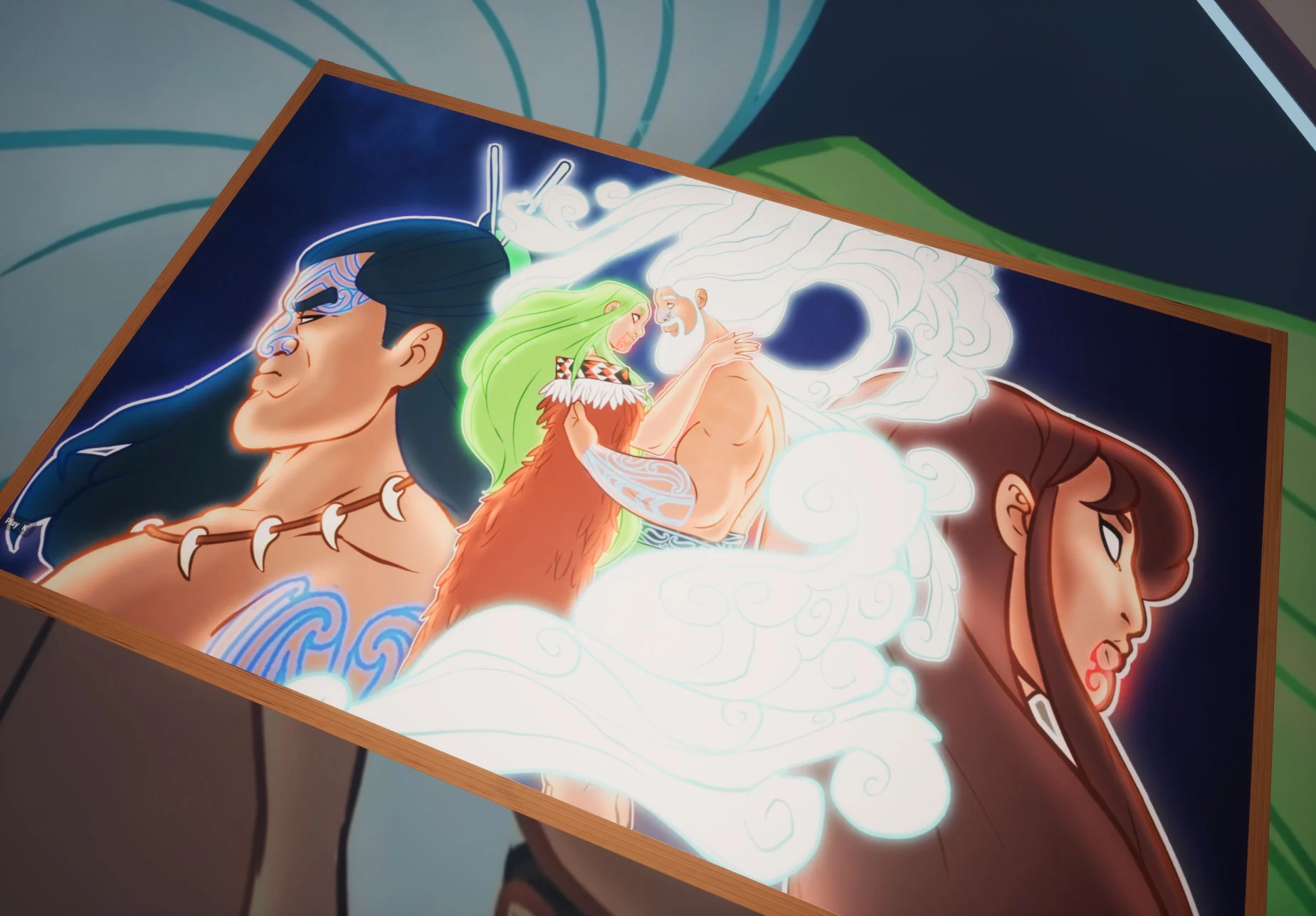Ōraka-Aparima animation still - atua and ancestors
